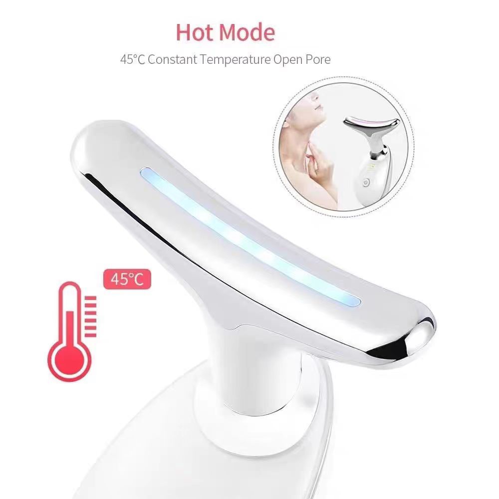 Masseur visage et cou avec vibration sonique et thermothérapie